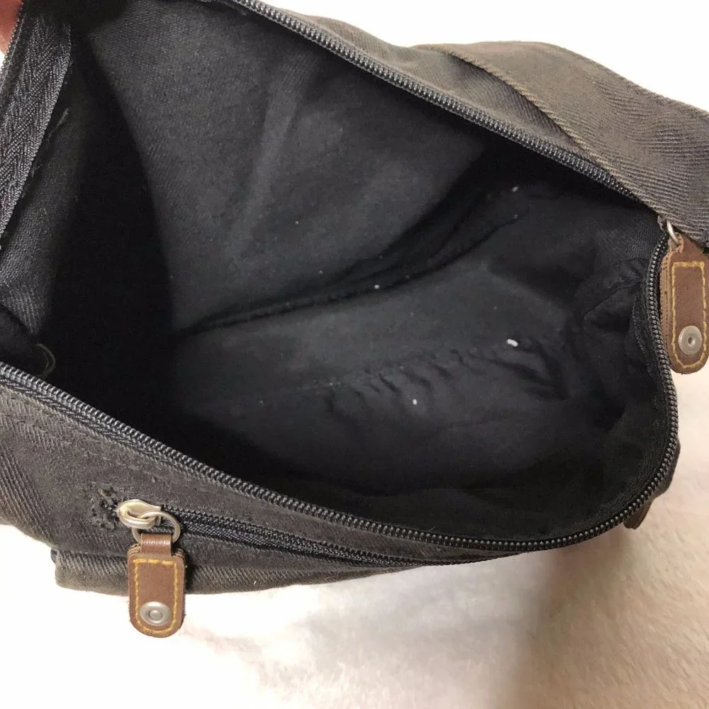 Womens Cotton And Faux Leather Utility Purse Sz OS